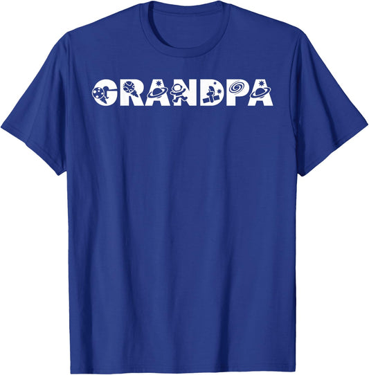 Funny Grandpa Space Astronaut Birthday Party T-Shirt - T-Shirt | Royal