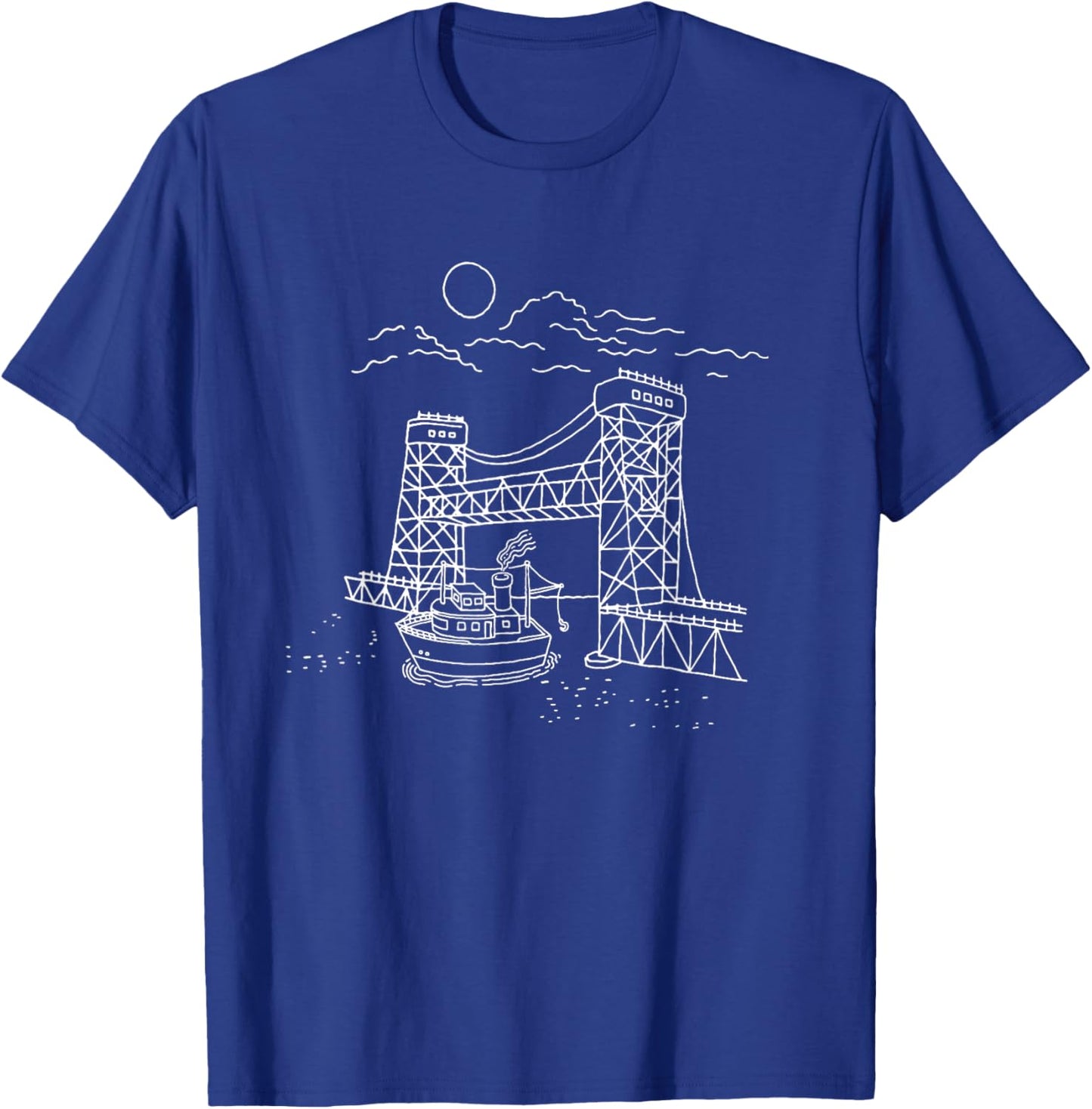 Portage Lake Lift Bridge Keweenaw Peninsula T-Shirt - T-Shirt | Royal