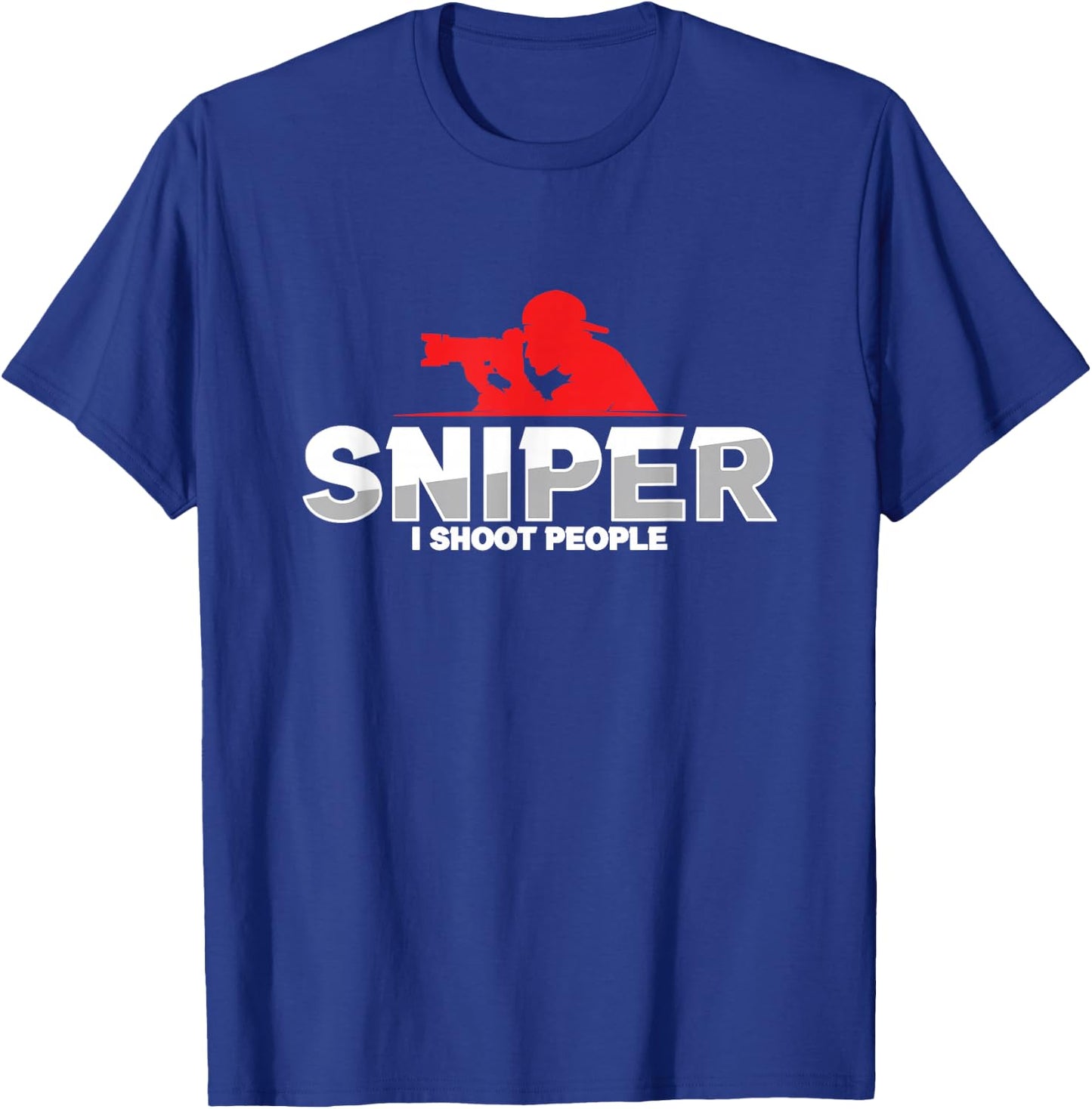 Sniper Photographer Photography Photojournalist Cameraman T-Shirt - T-Shirt | Royal