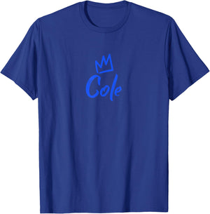 Cole the King / Blue Crown & Name Called Cole T-Shirt - T-Shirt | Royal