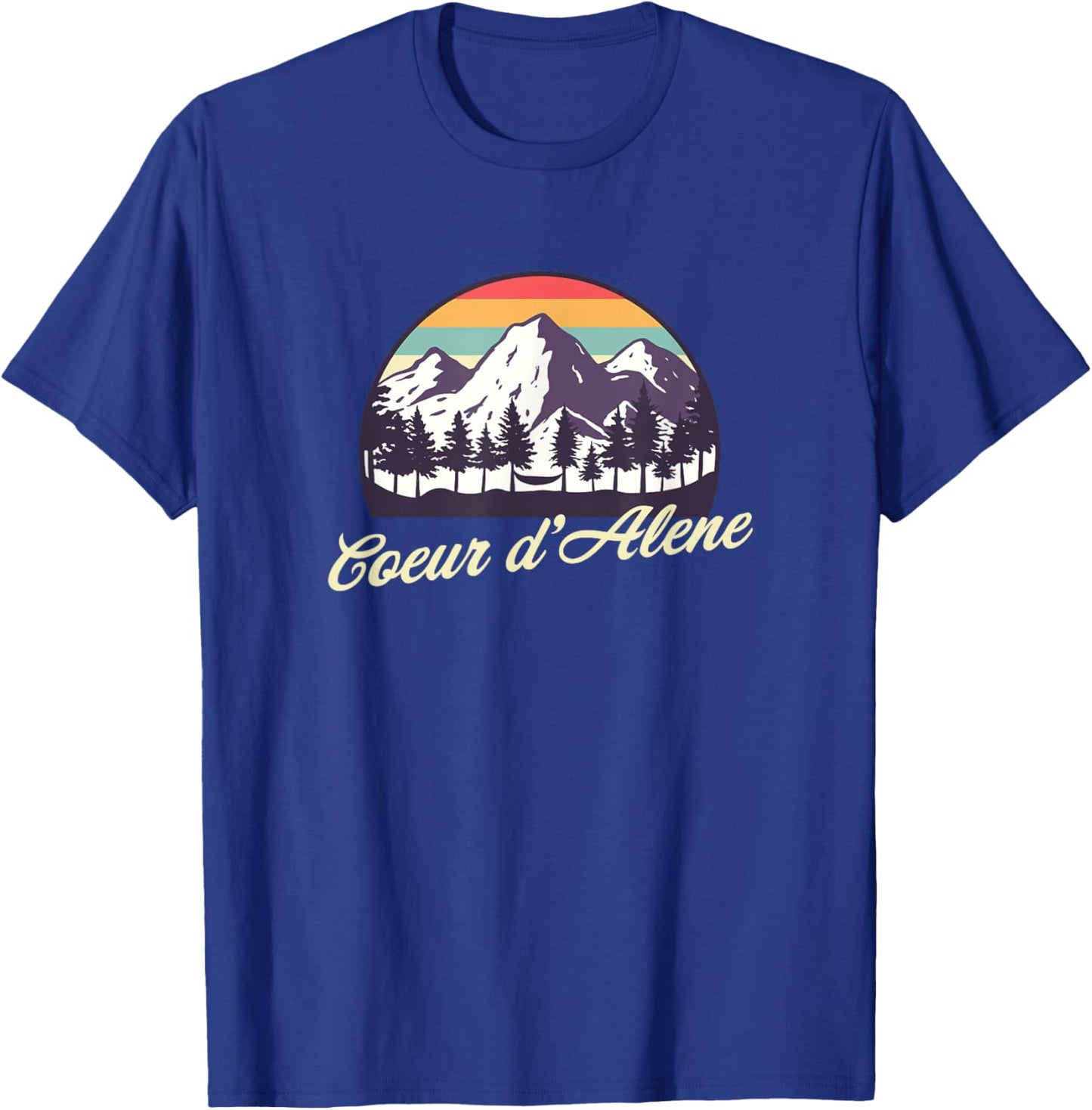 Retro Coeur d’Alene Idaho Vintage Outdoors T-Shirt - T-Shirt | Royal