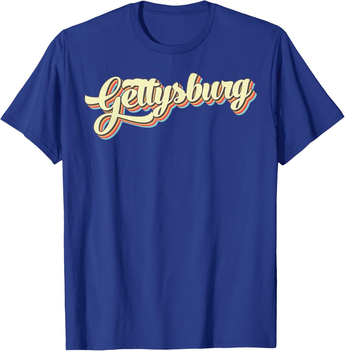 Gettysburg Retro Art Baseball Font Vintage T-Shirt - T-Shirt | Royal