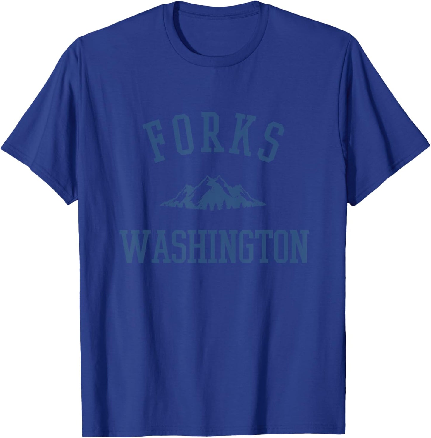 Forks Washington Mountain Graphic T-Shirt - T-Shirt | Royal