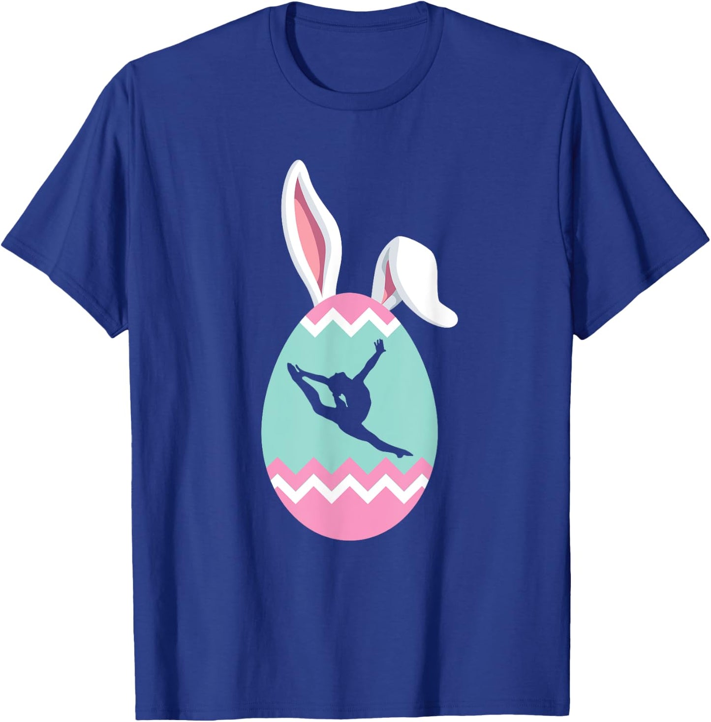 Eggcellent Gymnast Easter Egg Bunny Ears T-Shirt - T-Shirt | Royal