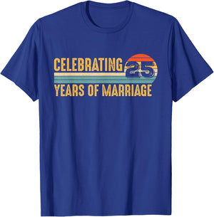 25th Anniversary 25 Years Couple 25th Wedding Anniversary T-Shirt - T-Shirt | Royal