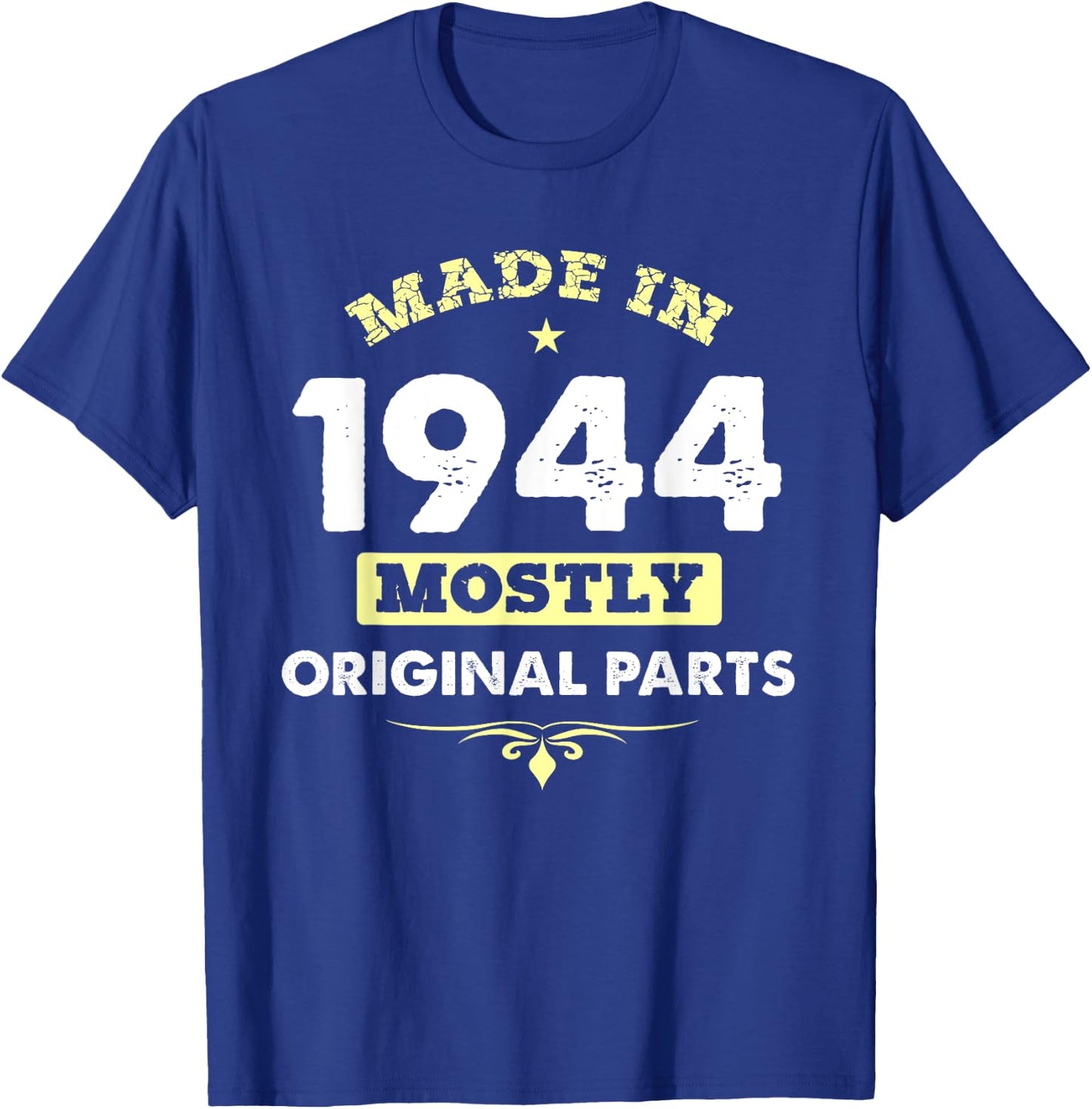 Vintage Made in 1944 Birthday Gift 80 Years Old T-Shirt - T-Shirt | Royal