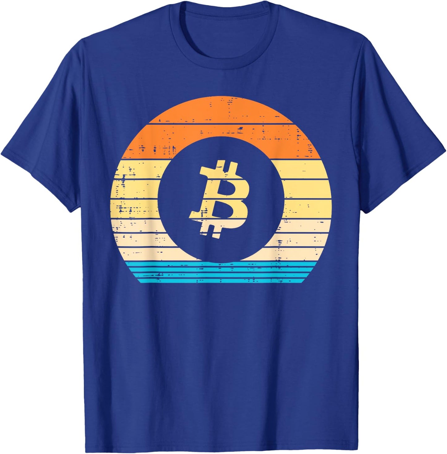 Bitcoin Sunset Retro BTC Crypto Cryptocurrency Men Women T-Shirt - T-Shirt | Royal