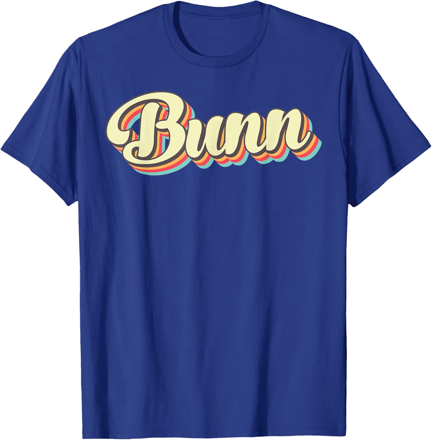 Bunn Retro Art Baseball Font Vintage T-Shirt - T-Shirt | Royal