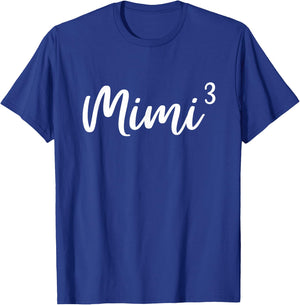 Mimi of 3 Grandma of Three Cute Baby Announcement T-Shirt - T-Shirt | Royal