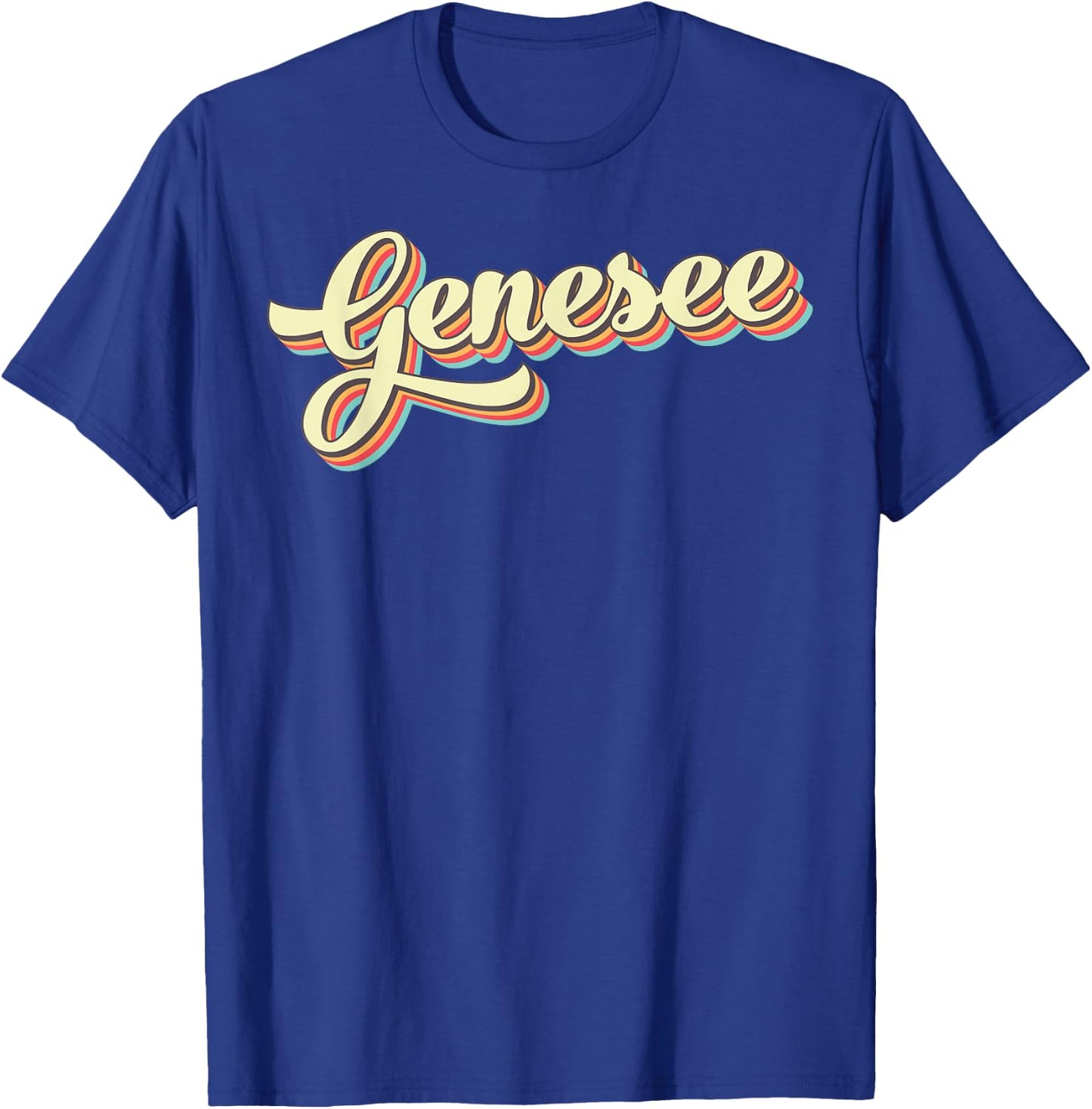 Genesee Retro Art Baseball Font Vintage T-Shirt - T-Shirt | Royal