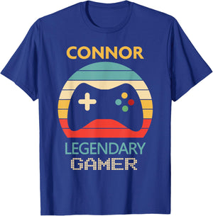 Connor Name Gift - Personalized Legendary Gamer T-Shirt - T-Shirt | Royal