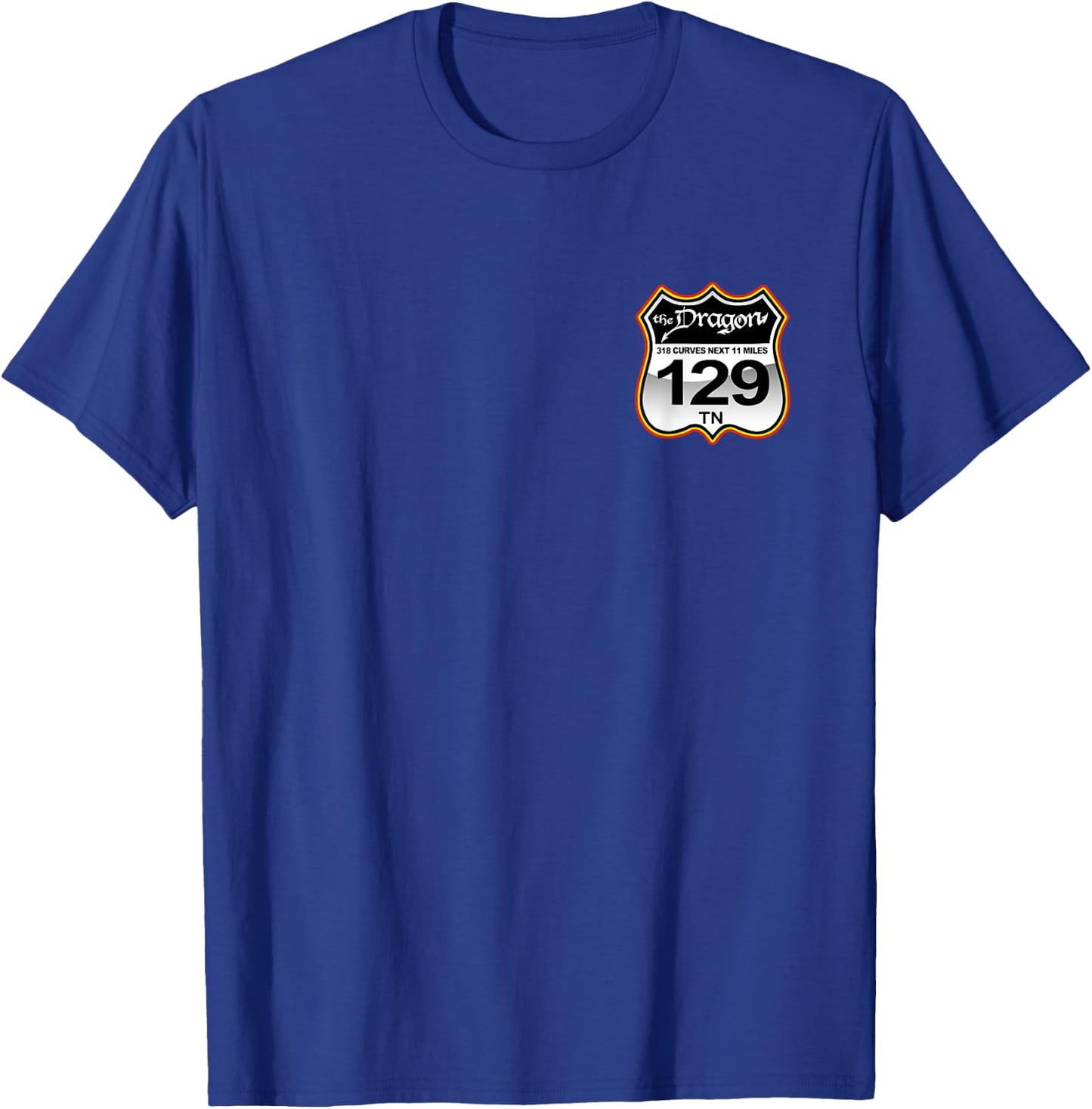 The Dragon US 129 318 Curves 11 Miles Design T-Shirt - T-Shirt | Royal