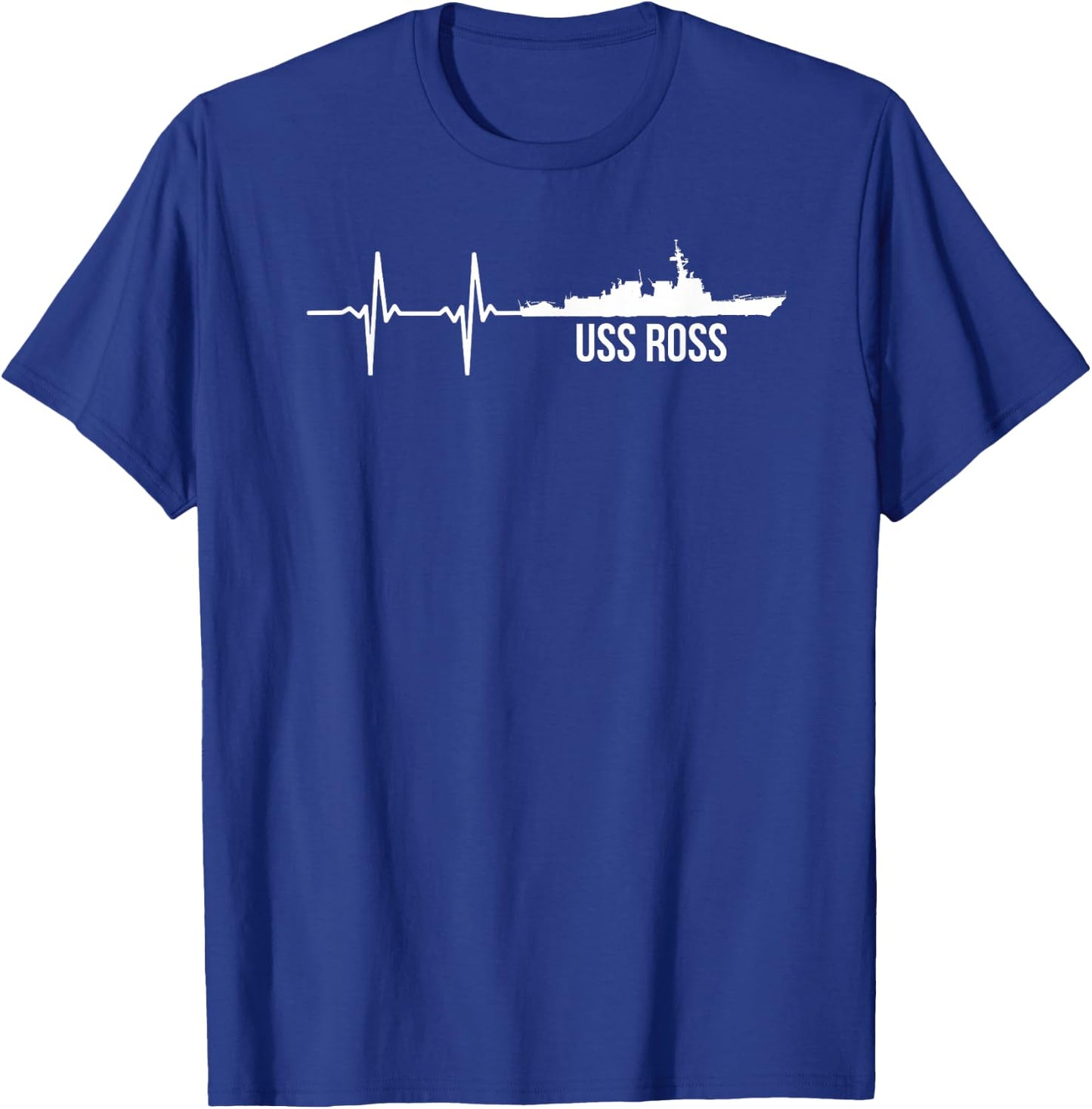 EKG Heartbeat USS Ross DDG-71 Destroyer T-Shirt - T-Shirt | Royal