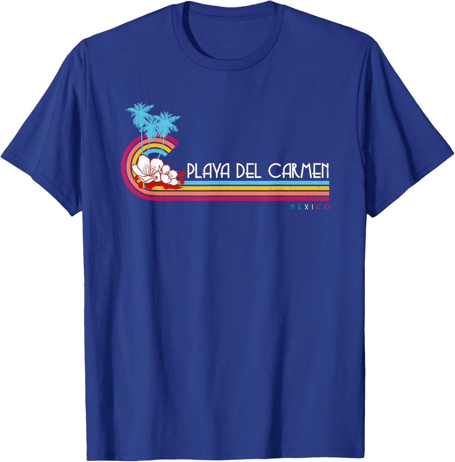 Summer Vacation Vintage Mexico Playa Del Carmen Beach T-Shirt - T-Shirt | Royal