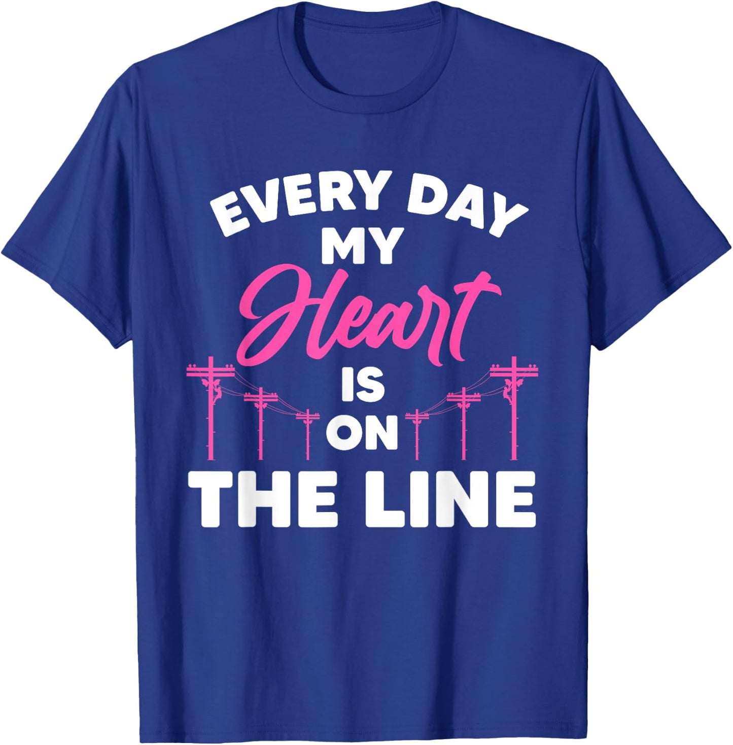 Funny Lineman Wife Girlfriend Design For Lineman Lover Women T-Shirt - T-Shirt | Royal