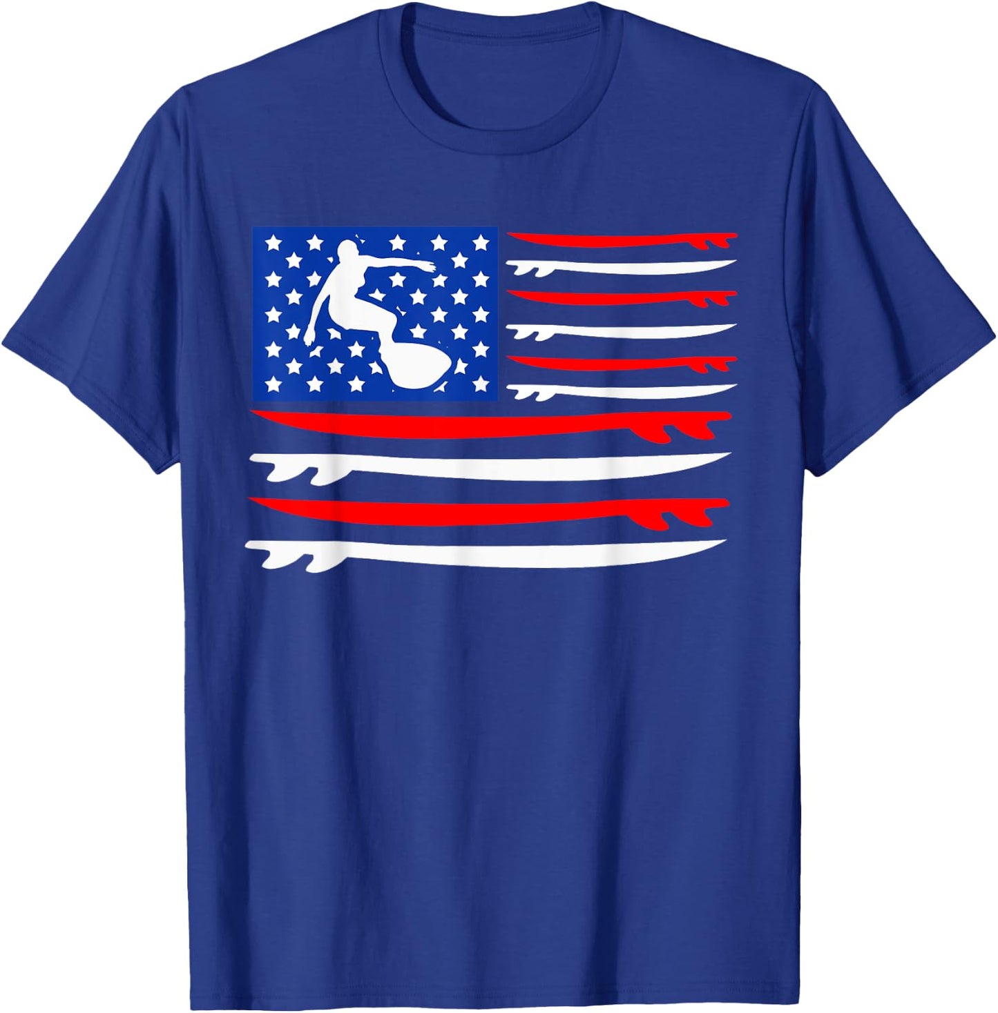 4th Of July USA Surfboard American Surfboarder Patriotic T-Shirt - T-Shirt | Royal