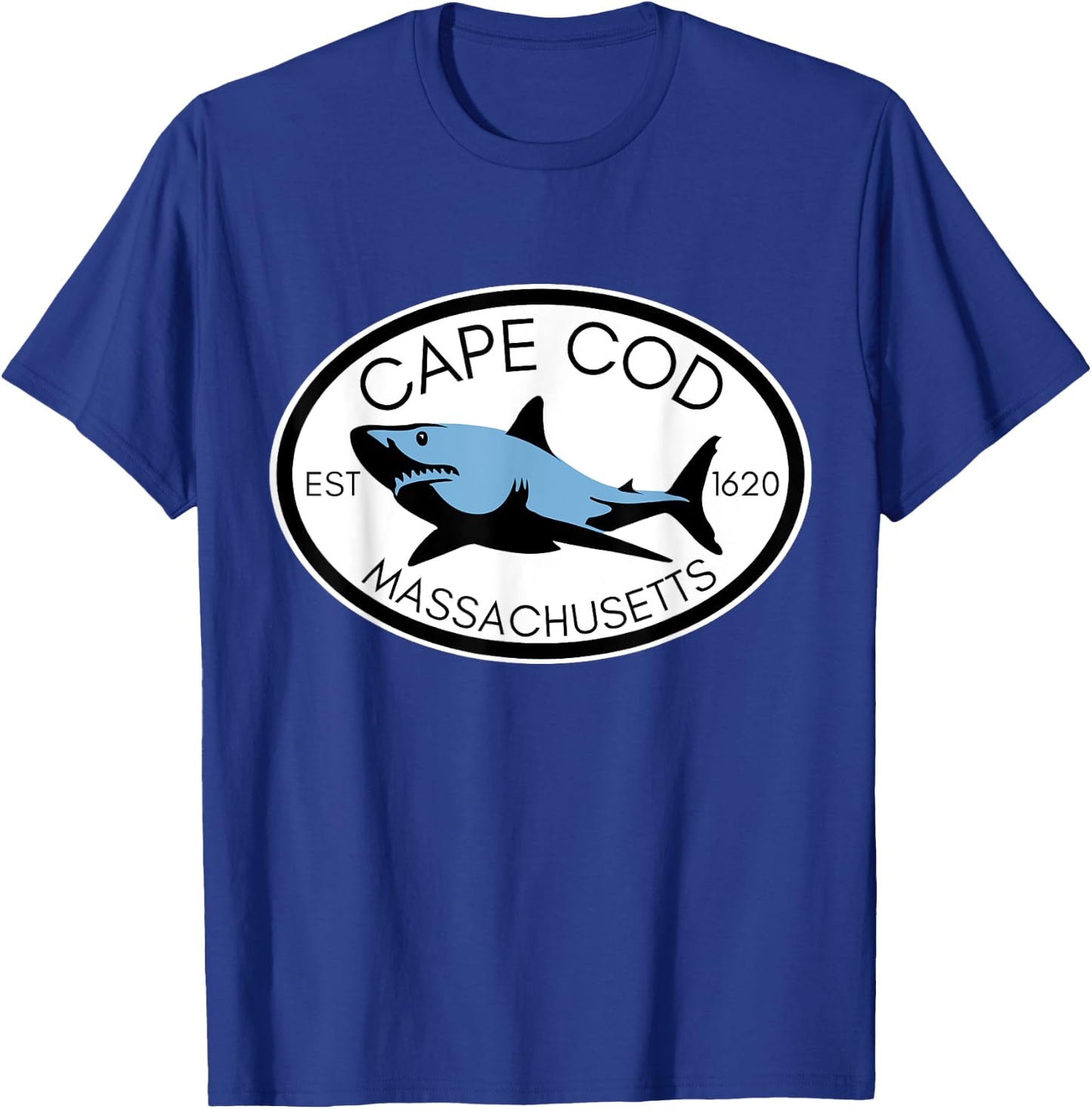 Cape Cod Massachusetts Fishing Shark Fish Beach Boating T-Shirt - T-Shirt | Royal