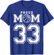 Number 33 Custom Proud Basketball Mom Personalized T-Shirt - T-Shirt | Royal