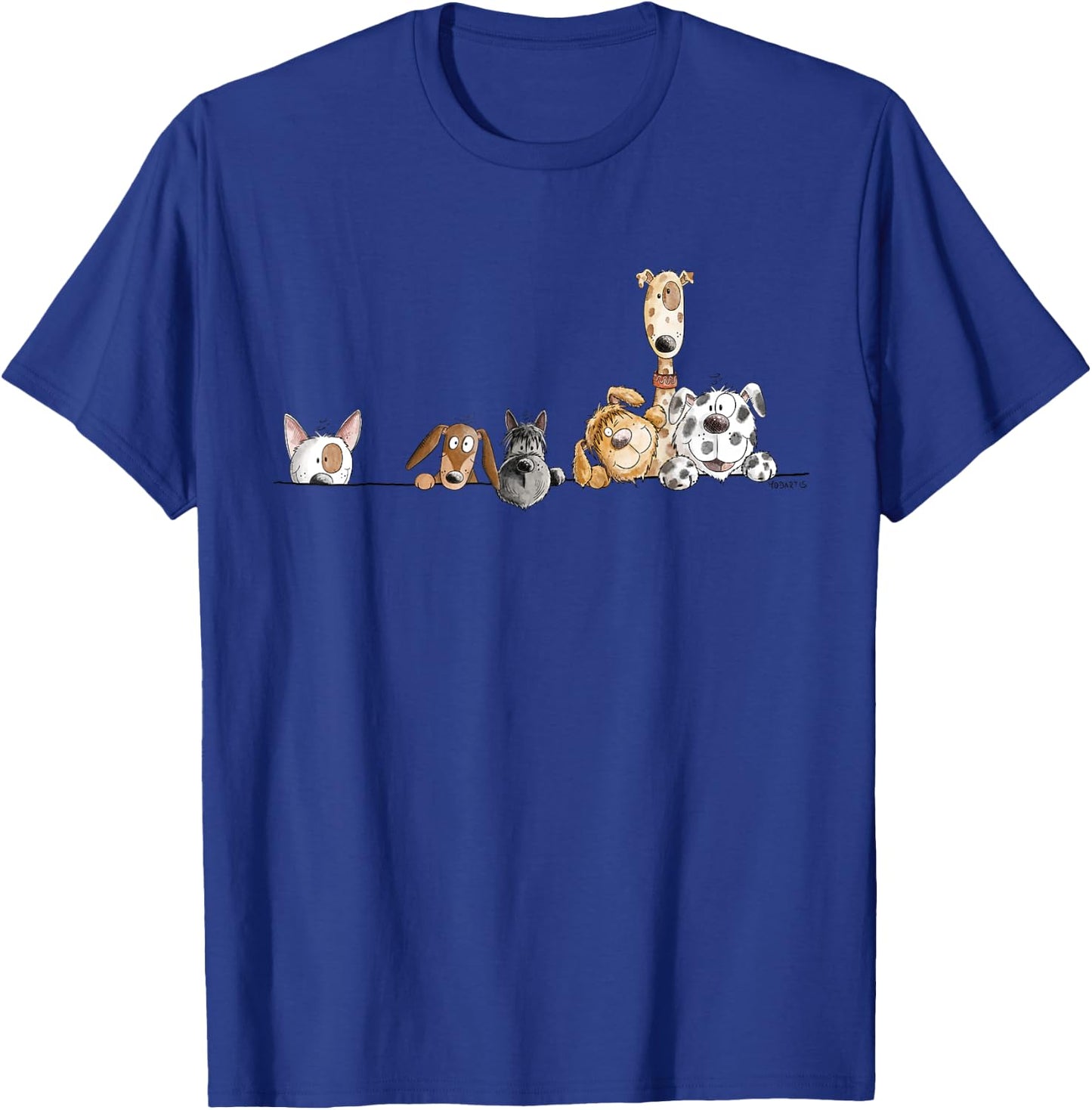 Droll Dogs Team I Funny Puppy Dog Lover Cartoon Fun T-Shirt - T-Shirt | Royal