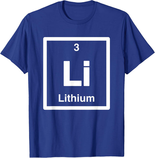 Lithium - Li - Periodic Table of Elements - Science Gifts T-Shirt - T-Shirt | Royal