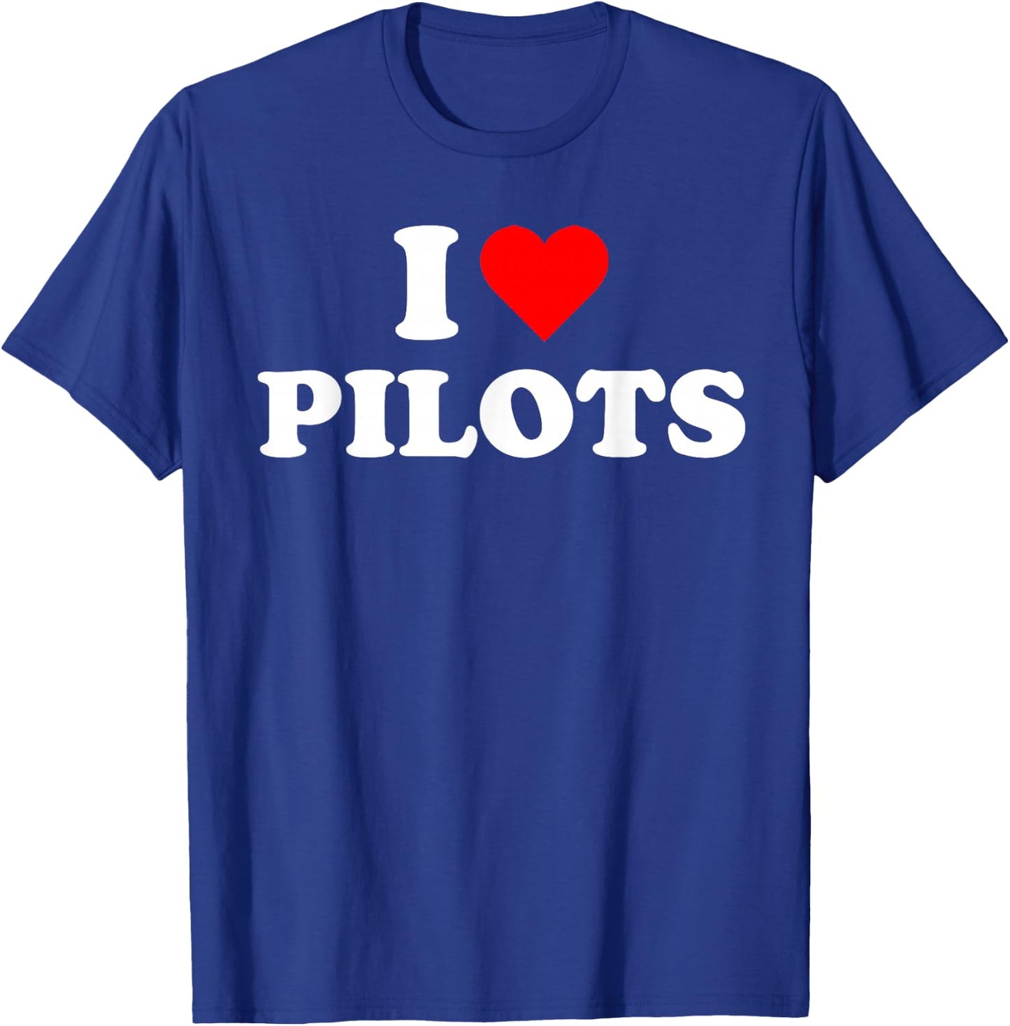 I heart Pilots Aviation Airplane Jet Plane Sky Cute T-Shirt - T-Shirt | Royal