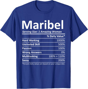 MARIBEL Nutrition Personalized Name Funny Christmas Gift T-Shirt - T-Shirt | Royal