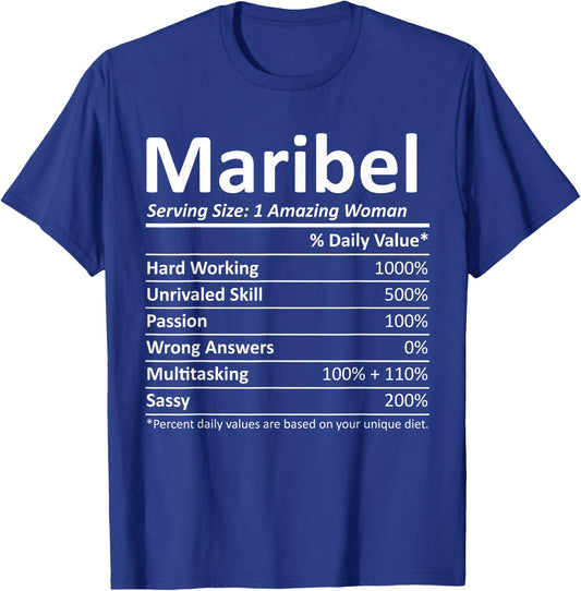 MARIBEL Nutrition Personalized Name Funny Christmas Gift T-Shirt - T-Shirt | Royal