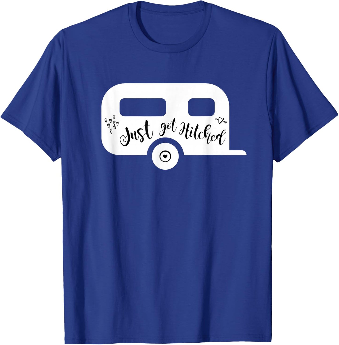 Just Got Hitched Bride Groom Camping Couple Wedding Bridal T-Shirt - T-Shirt | Royal