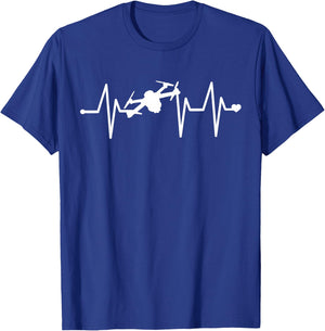Drone Pilot Heartbeat Pulse Shirt - Funny Drone Shirt T-Shirt - T-Shirt | Royal