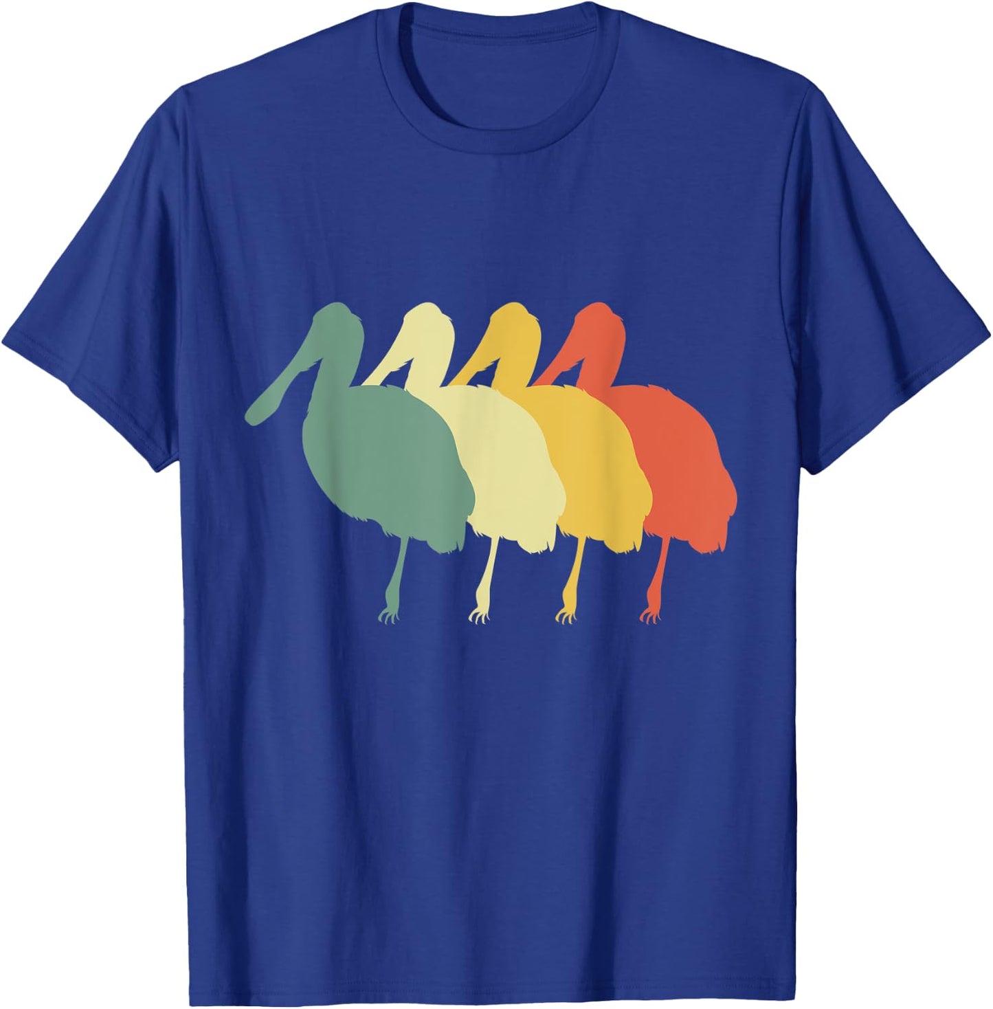 Retro Roseate Bird Vintage Roseate Bird Silhouette Bird T-Shirt - T-Shirt | Royal