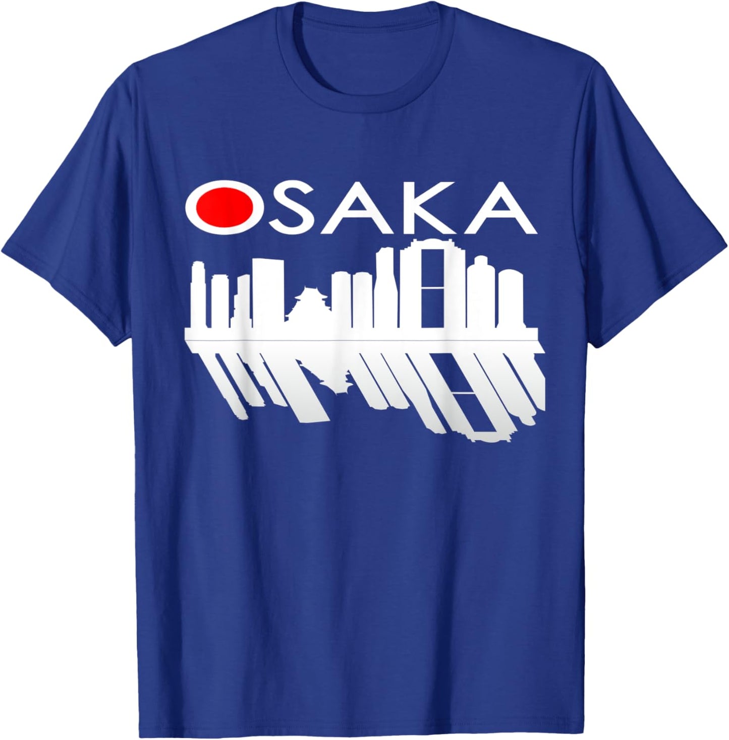 Osaka Japan Skyline & Reflection of Building, Tower T-Shirt - T-Shirt | Royal