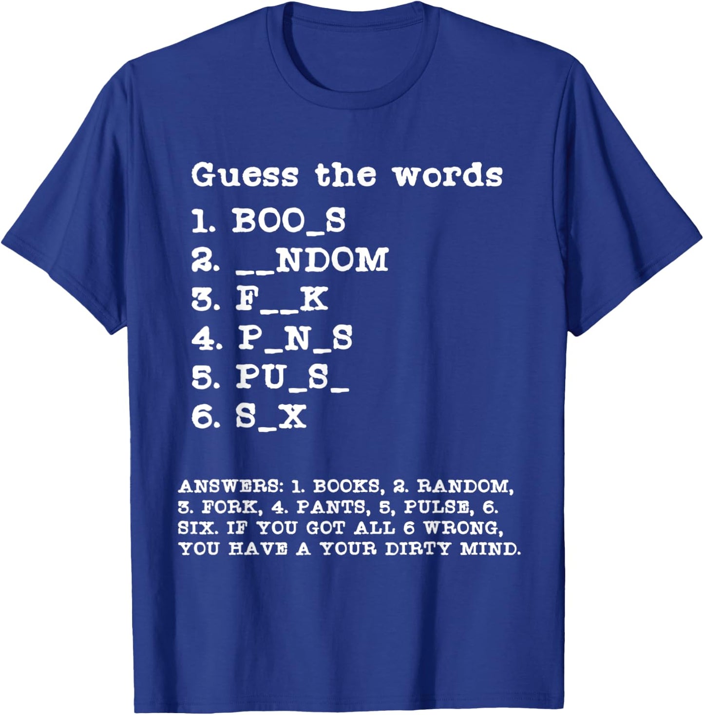 Funny Guess the Words Word Puzzle Word Games Grammer Teacher T-Shirt - T-Shirt | Royal