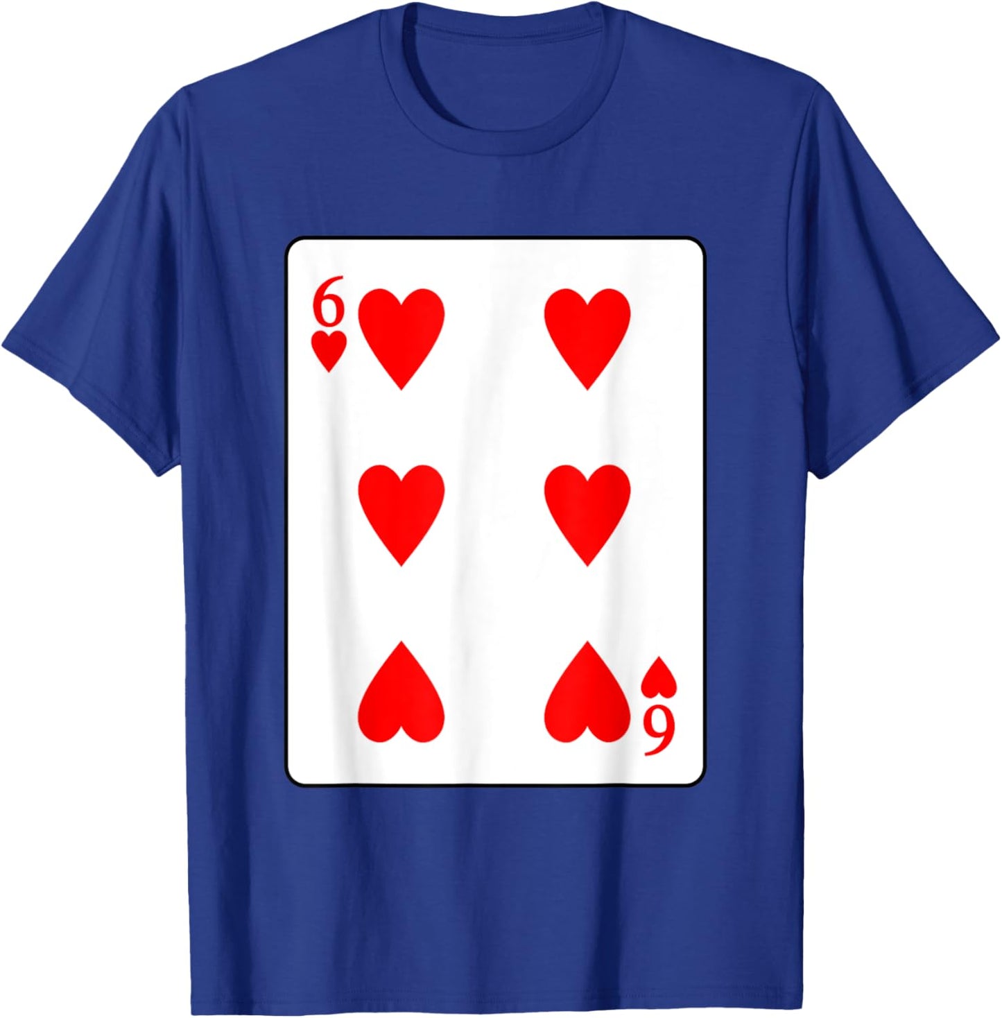 Six Of Hearts Playing Card Valentine Costume T-Shirt - T-Shirt | Royal