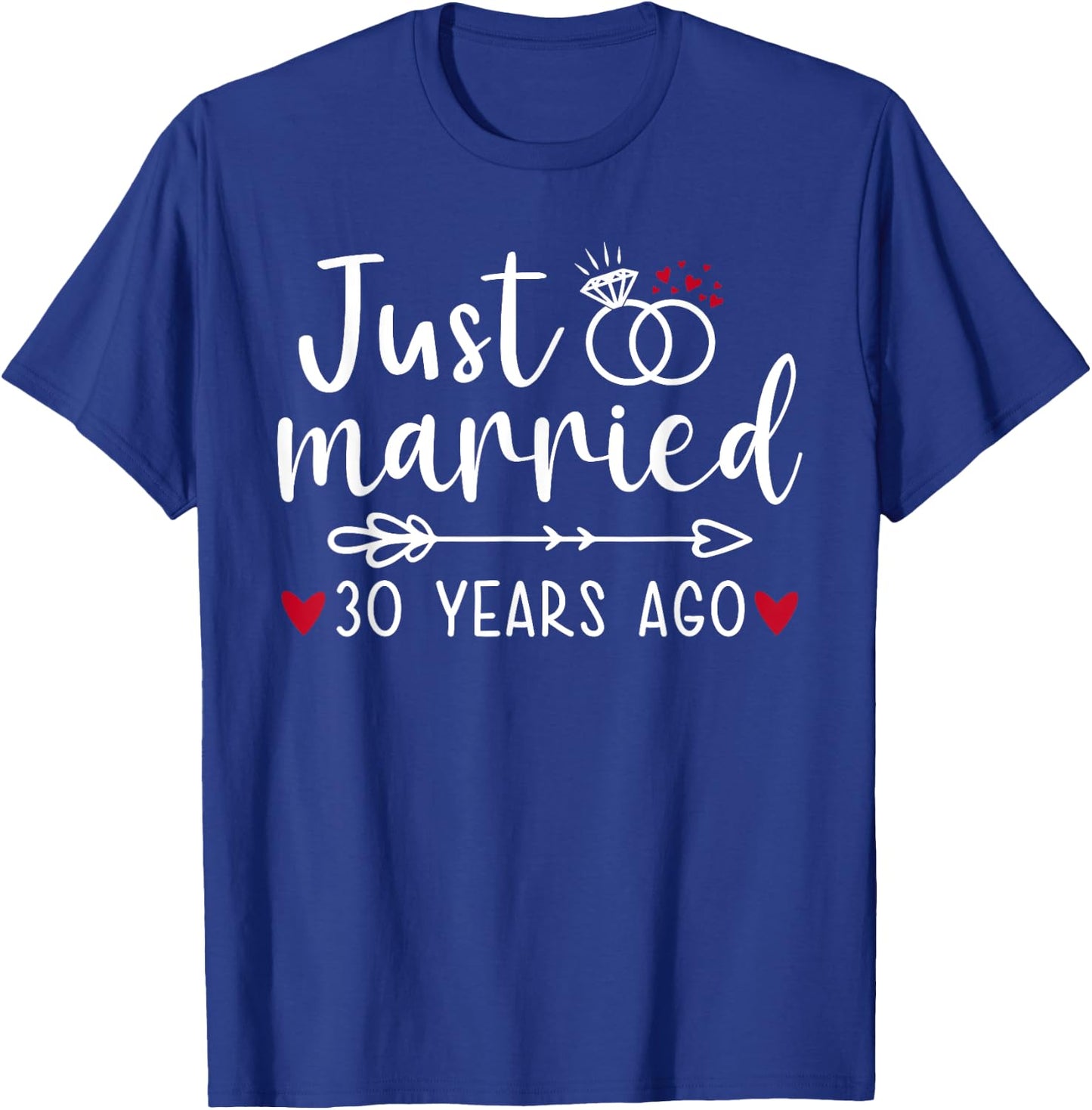 Just Married Couples Funny Husband Wife 30th Anniversary T-Shirt - T-Shirt | Royal