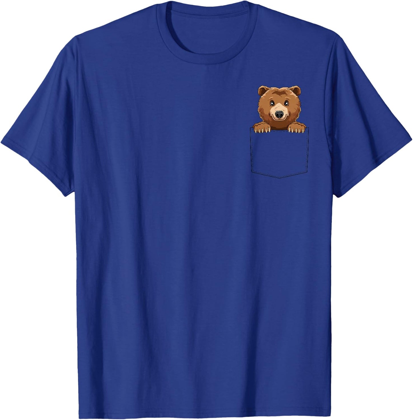 Bear Pocket Bear In Pocket Bear Peeking Bear Coming Out T-Shirt - T-Shirt | Royal
