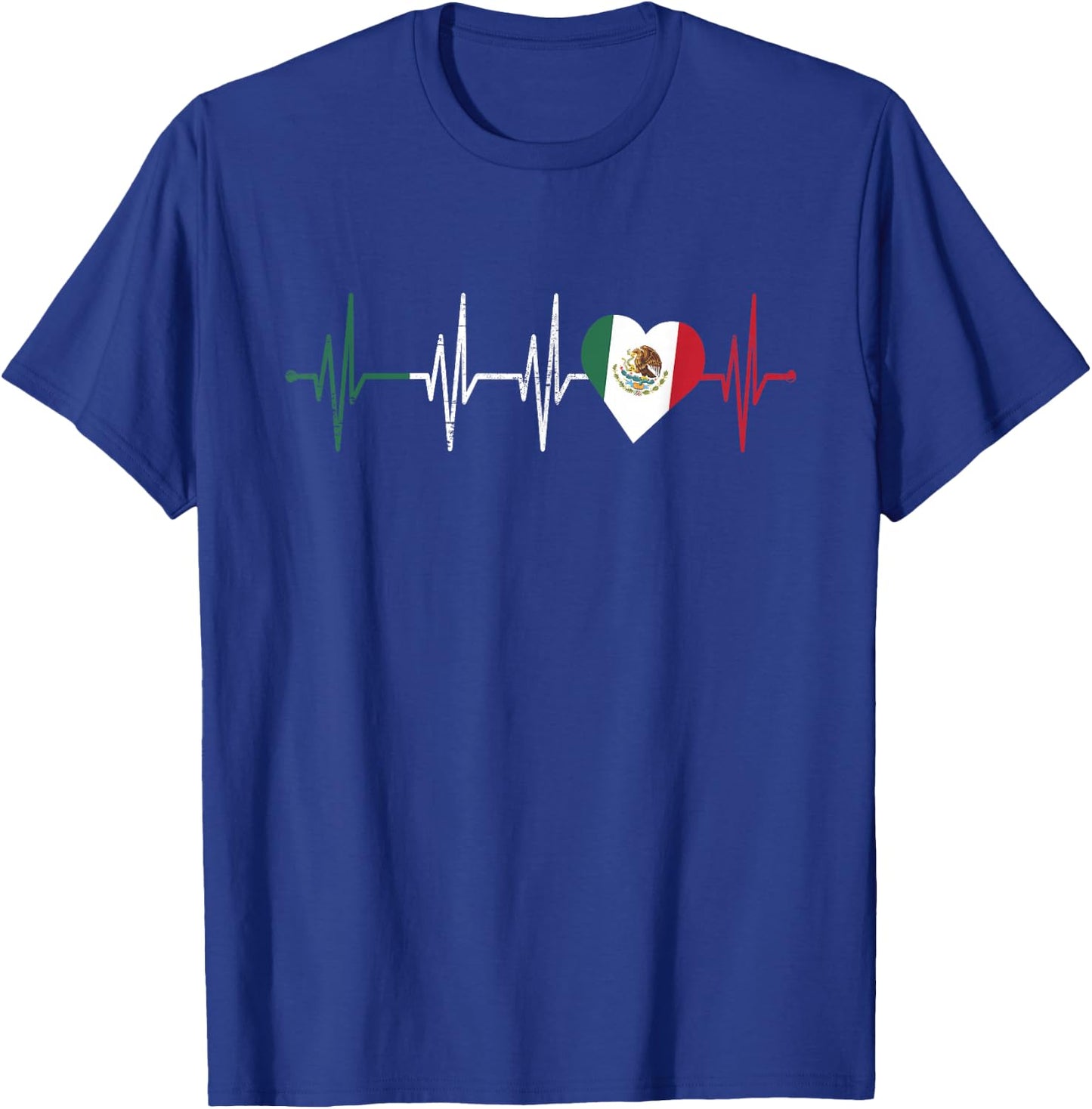 Mexico Heart Pulse Line ECG Heart Rate Women T-Shirt - T-Shirt | Royal