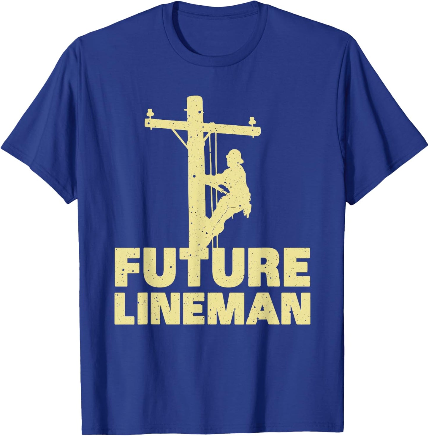 Cute Lineman Designs For Kids Men Women Electrician Funny T-Shirt - T-Shirt | Royal
