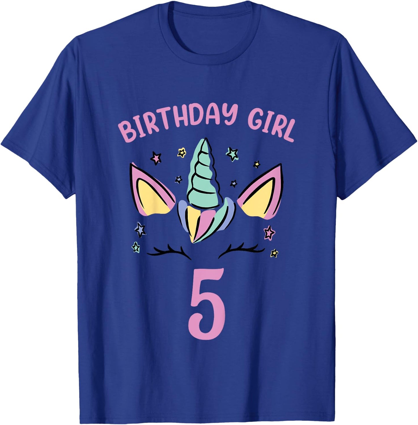 5th Birthday Unicorn Girls Birthday Girl 5 T-Shirt - T-Shirt | Royal