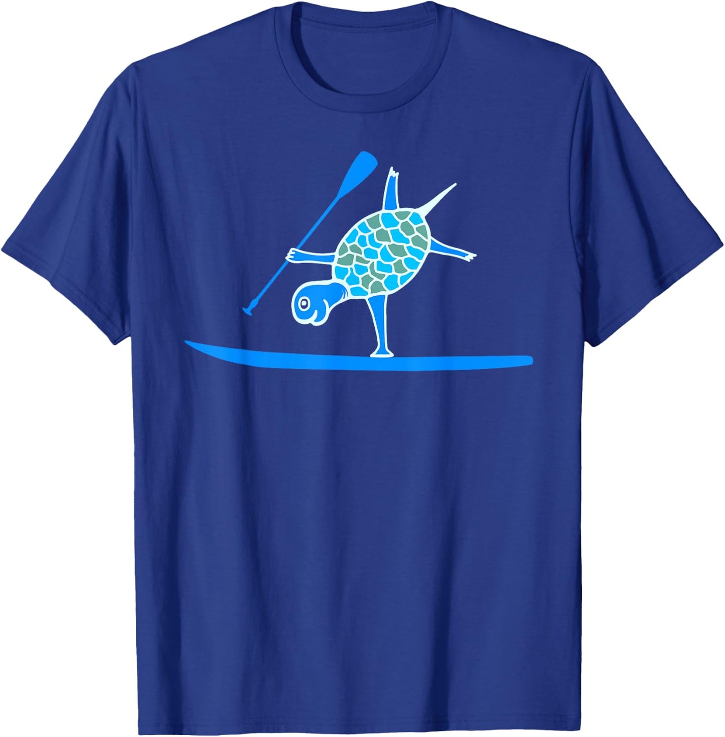 Standup Paddleboarding SUP One Arm Handstand Turtle Paddling T-Shirt - T-Shirt | Royal