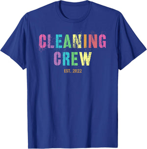 CLEANING CREW Custodian Team Housekeeping Cleaner Squad T-Shirt - T-Shirt | Royal