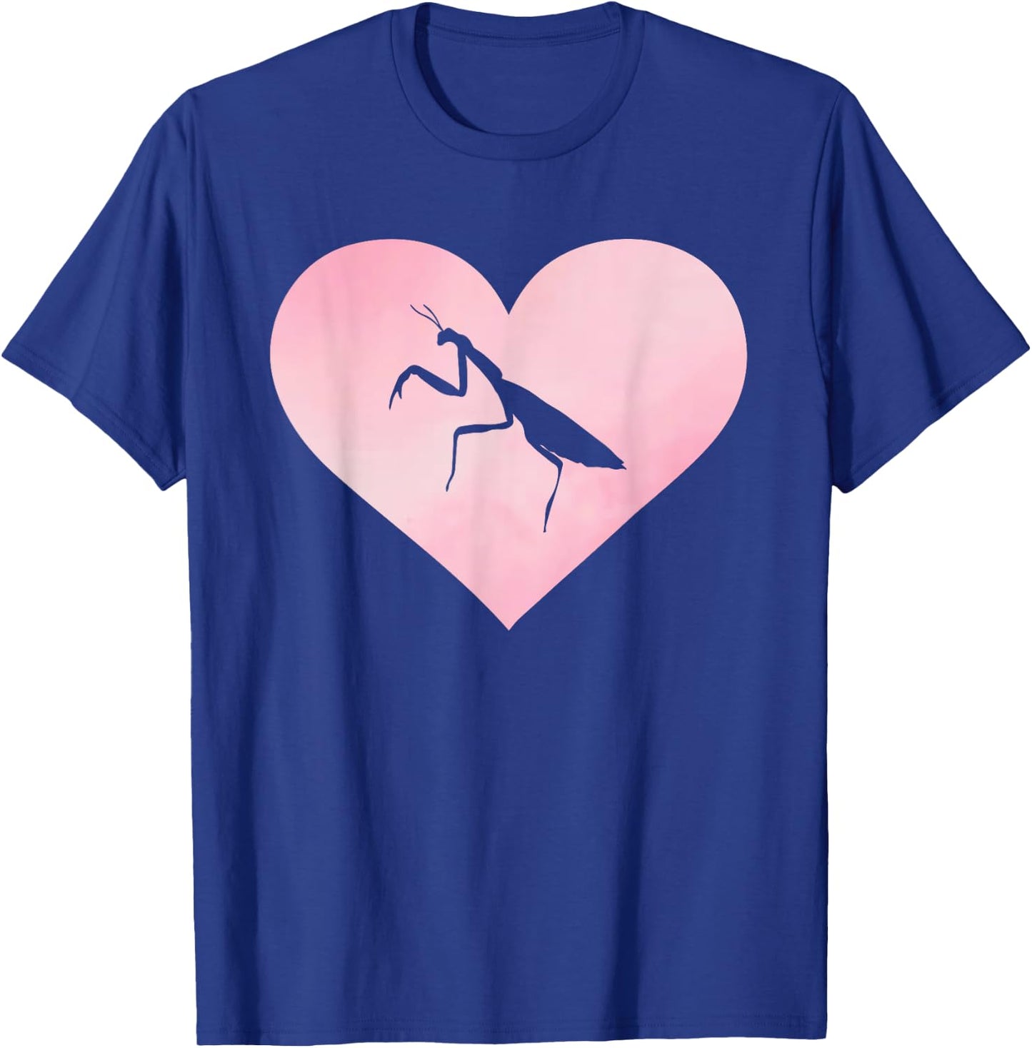 Love Praying Mantis Heart Design Insects T-Shirt - T-Shirt | Royal