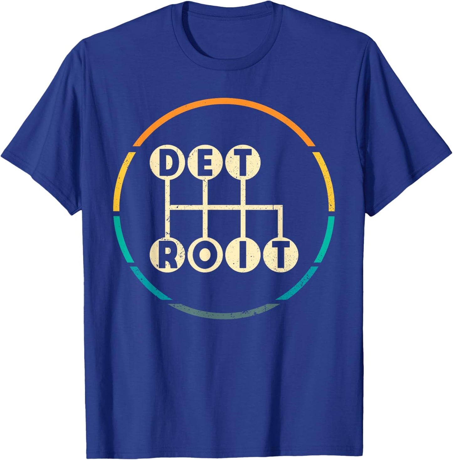 Detroit Stick Shift, Detroit The Motor City, Motorsport T-Shirt - T-Shirt | Royal