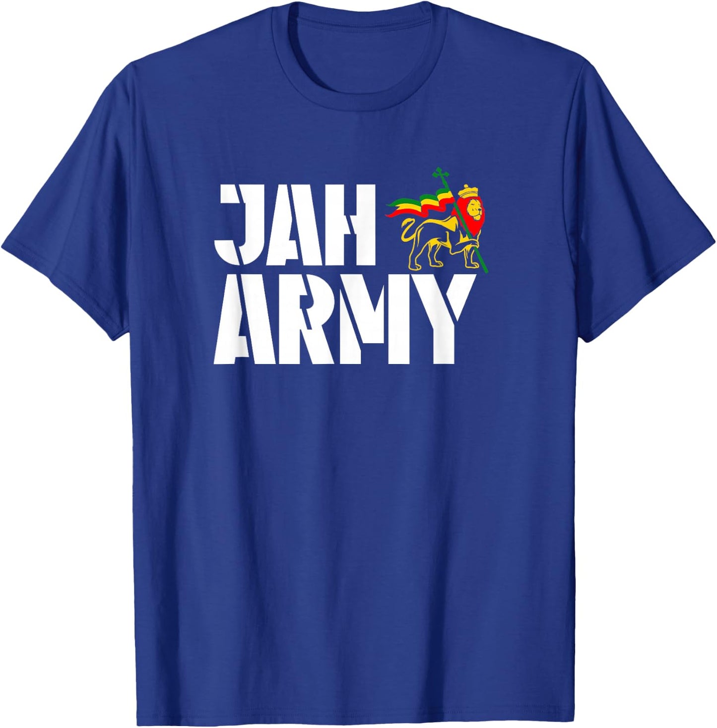 Afro Roots Rastafarian Rasta Jah Army Jamaica Reggae T-Shirt - T-Shirt | Royal
