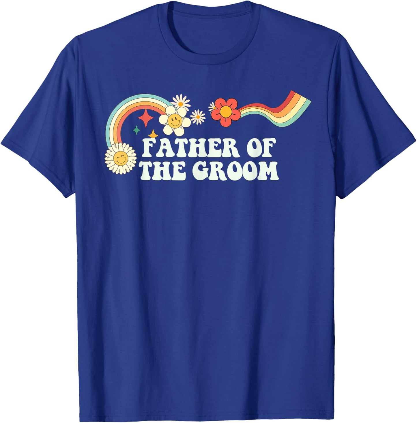 Groovy Script Funny Father of the Groom, Retro Quote T-Shirt - T-Shirt | Royal