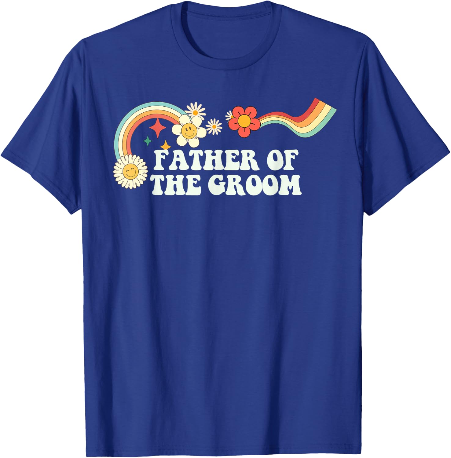 Groovy Script Funny Father of the Groom, Retro Quote T-Shirt - T-Shirt | Royal