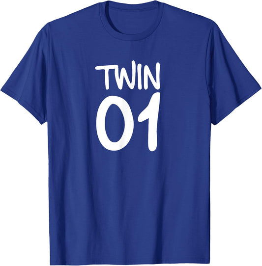 TWIN 1 and TWIN 2 shirts matching twin shirts adults & kids T-Shirt - T-Shirt | Royal
