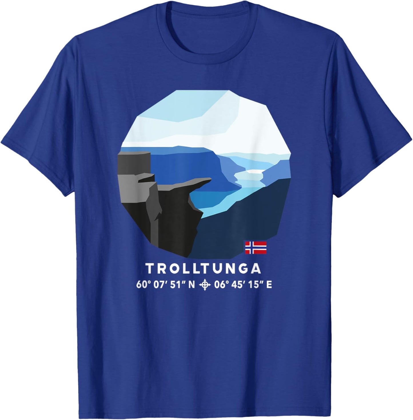 Trolltunga Troll Tongue Rock Norway Cool Hiking Souvenir T-Shirt - T-Shirt | Royal