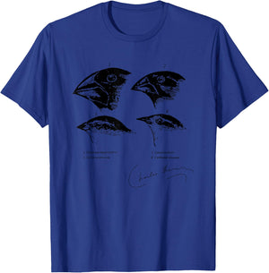 Darwin's Finches Illustration Evolution Atheist T-Shirt - T-Shirt | Royal
