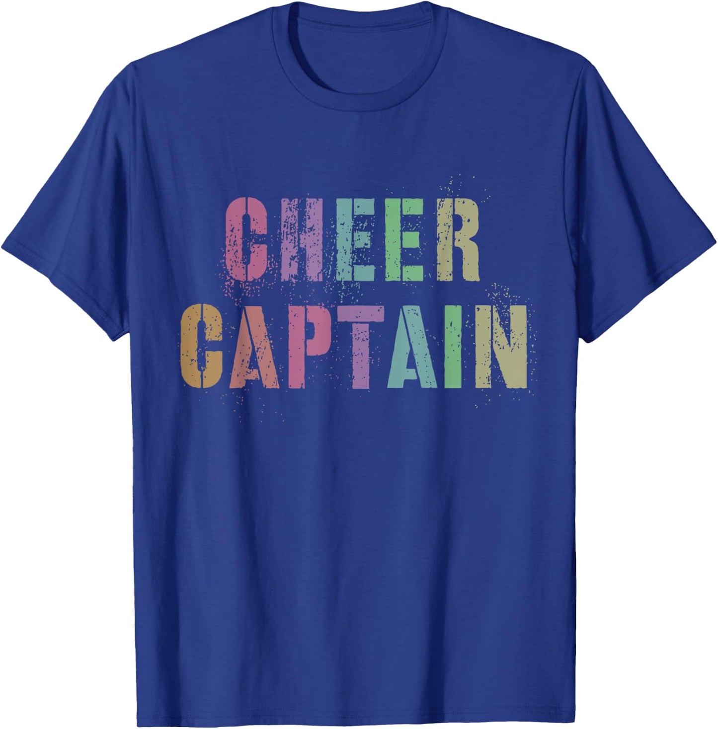 Vintage CHEER CAPTAIN Cheerleading Team Cheerleader Squad T-Shirt - T-Shirt | Royal