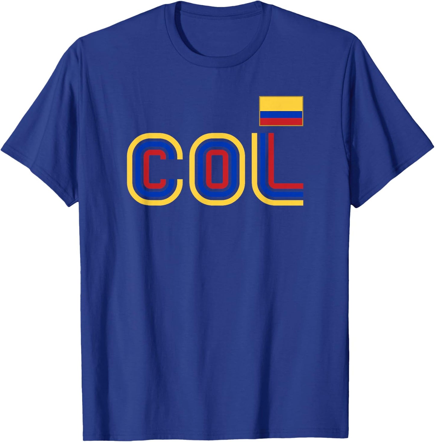 Colombia Flag Retro International Country Colombian Pride T-Shirt - T-Shirt | Royal